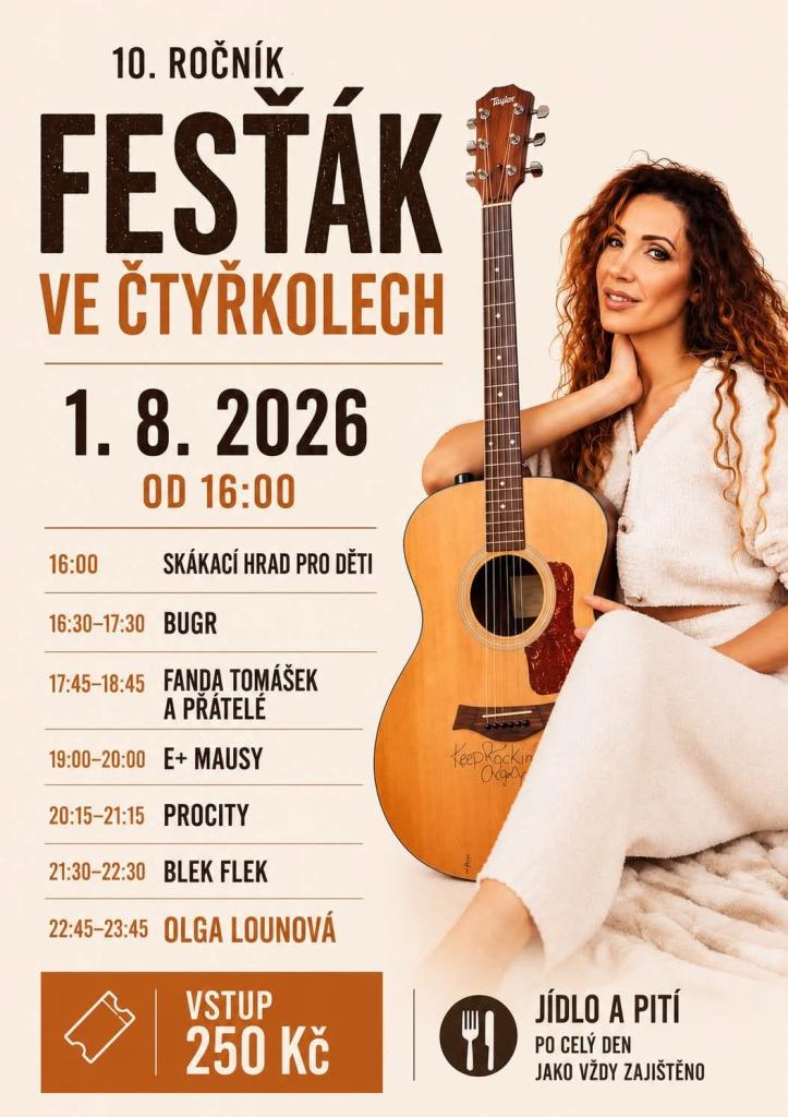 Plakát – 10. ročník Čtyřkolského Fesťáku - Čtyřkoly